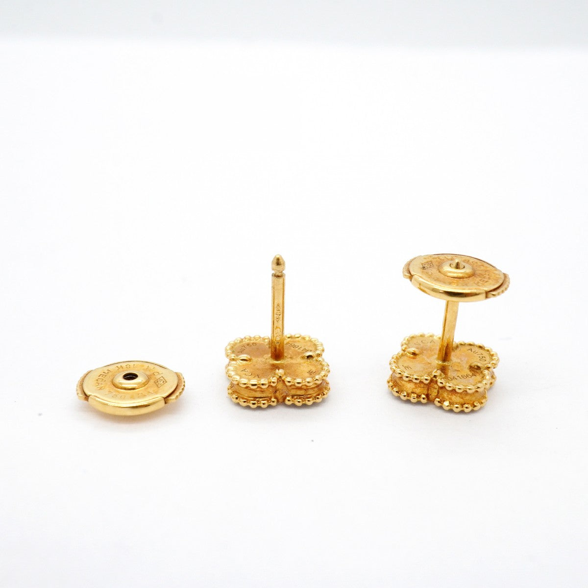 【6jfb0894】ヴァンクリーフ＆アーペル ピアス スウィート アルハンブラ K18YG イエローゴールド オニキス ブラック【中古】レディース