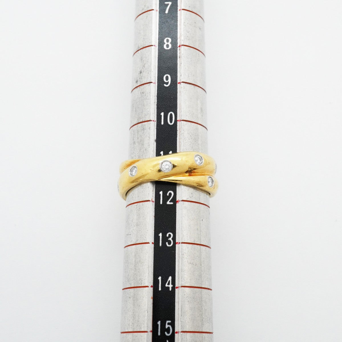 【6jfb0896】ティファニー リング ドッツ ツイスト K18YG イエローゴールド ダイヤモンド 11.5号【中古】レディース