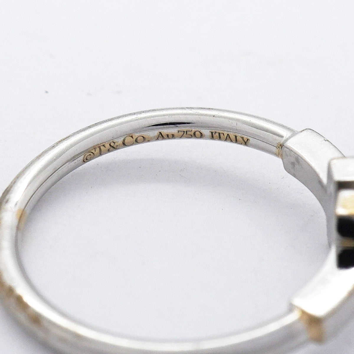 【6jfb0899】ティファニー リング Tワイヤー K18WG ホワイトゴールド 10号【中古】レディース
