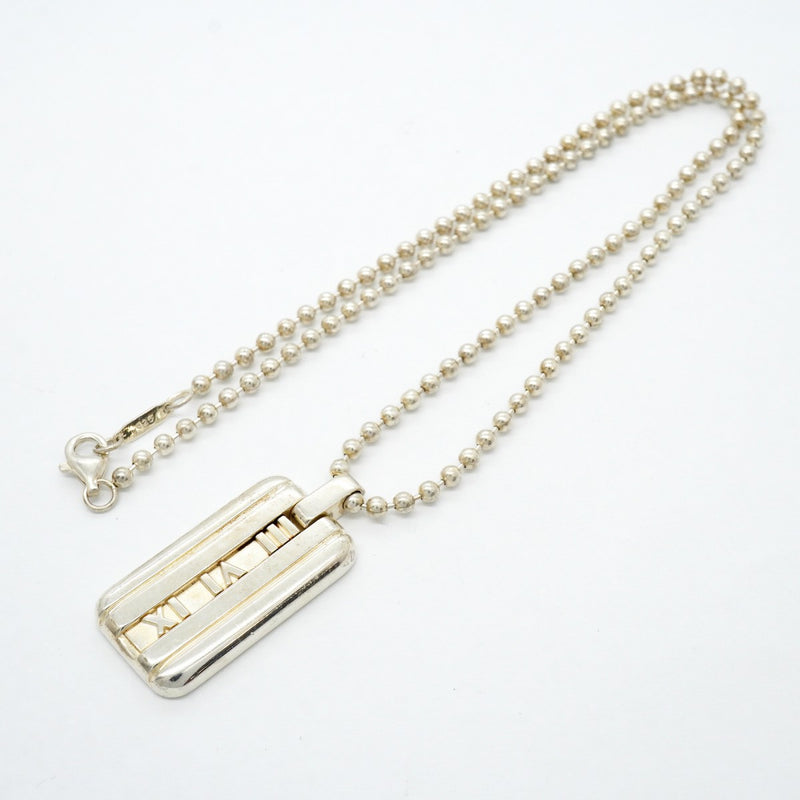 【6jfb0913-k】ティファニー ネックレス アトラス プレート/ボールチェーン シルバー925【中古】レディース