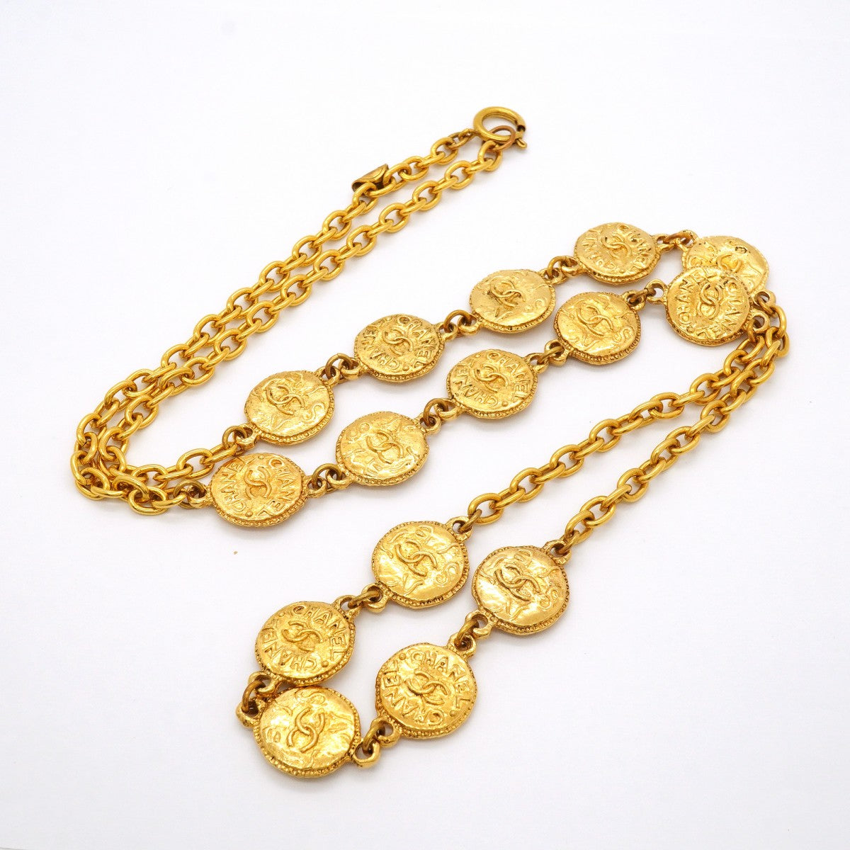 【6jfb0915-k】シャネル ネックレス ヴィンテージ ココマーク シャネルロゴ GPメッキ ゴールド【中古】レディース