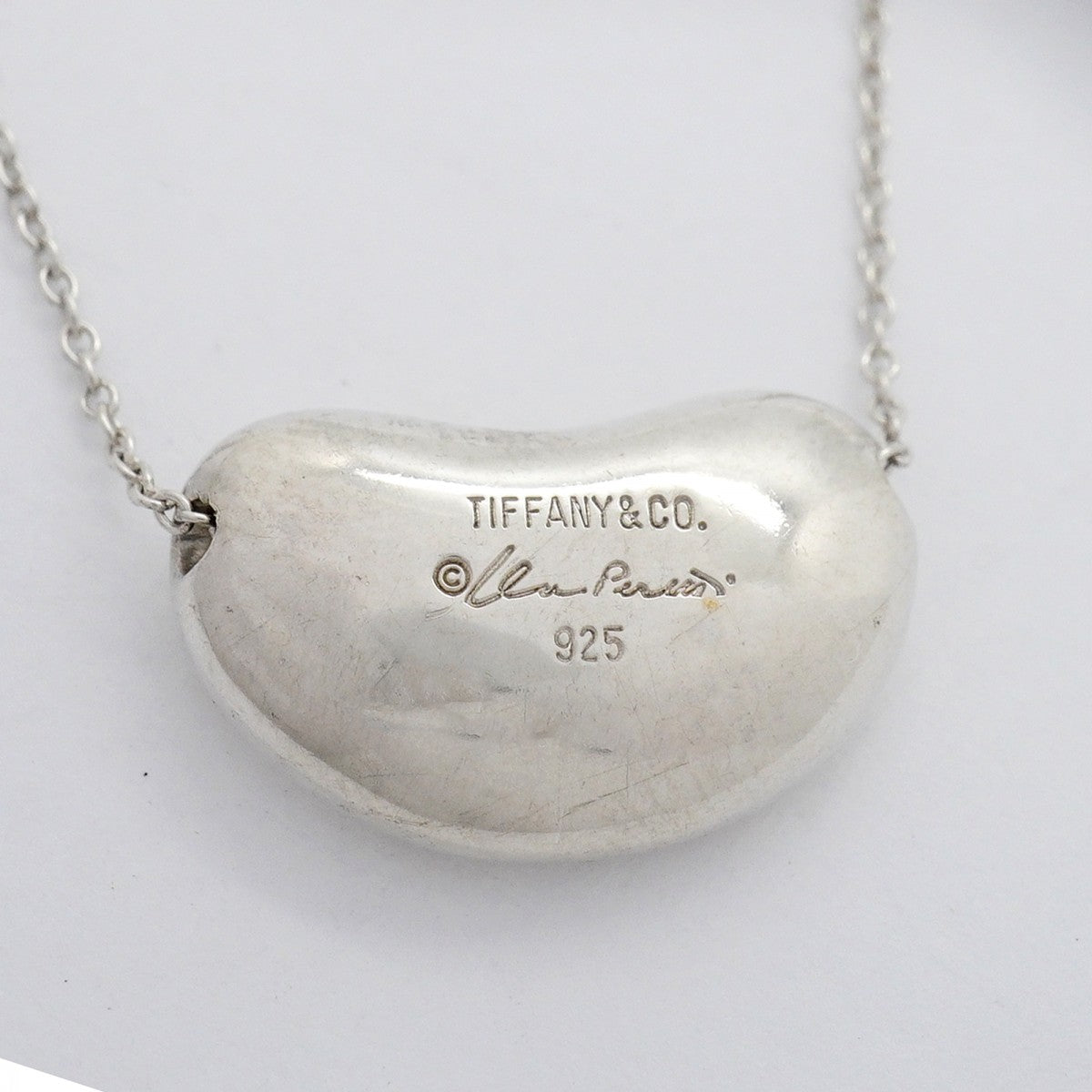 【6jfb0921-k】ティファニー ネックレス ビーン シルバー925【中古】レディース
