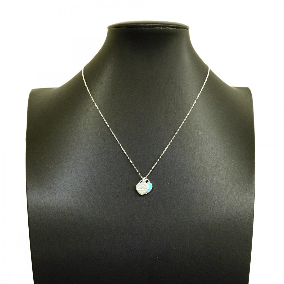 【6jfb0933-k】ティファニー ネックレス ダブルリターントゥハート シルバー925 ブルー【中古】レディース