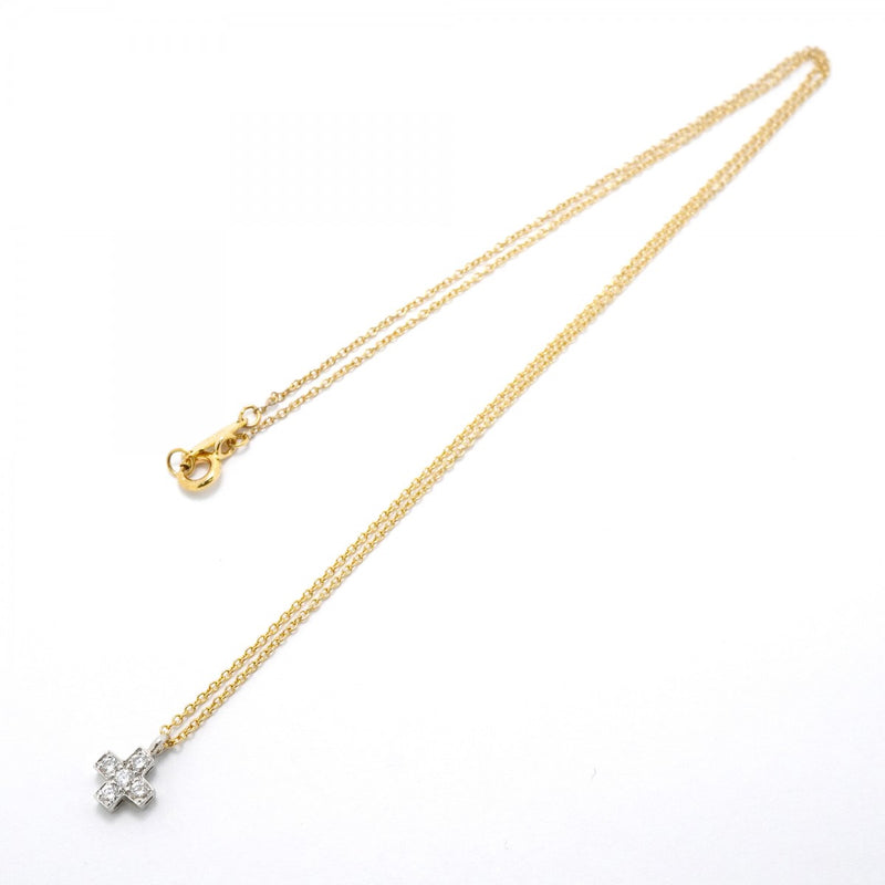 【6jfb0938】ティファニー ネックレス クルーシーフォーム 5PD K18YG イエローゴールド Pt950 プラチナ ダイヤモンド【中古】レディース