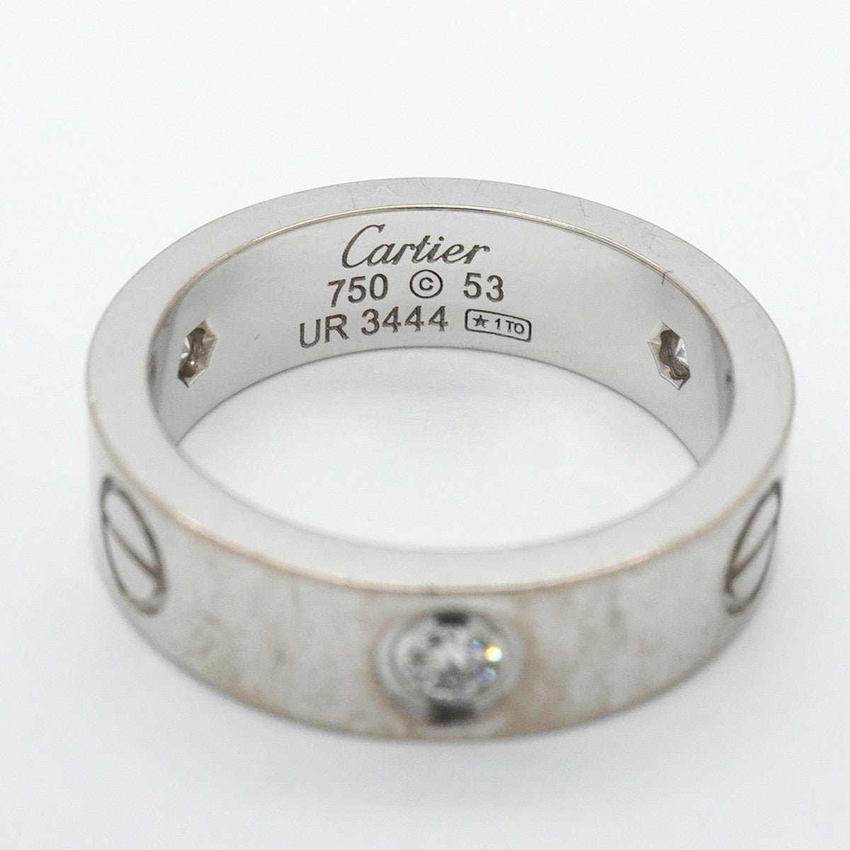 【6jfb0948】カルティエ リング ラブ 3PD K18WG ホワイトゴールド ダイヤモンド ＃53【中古】レディース