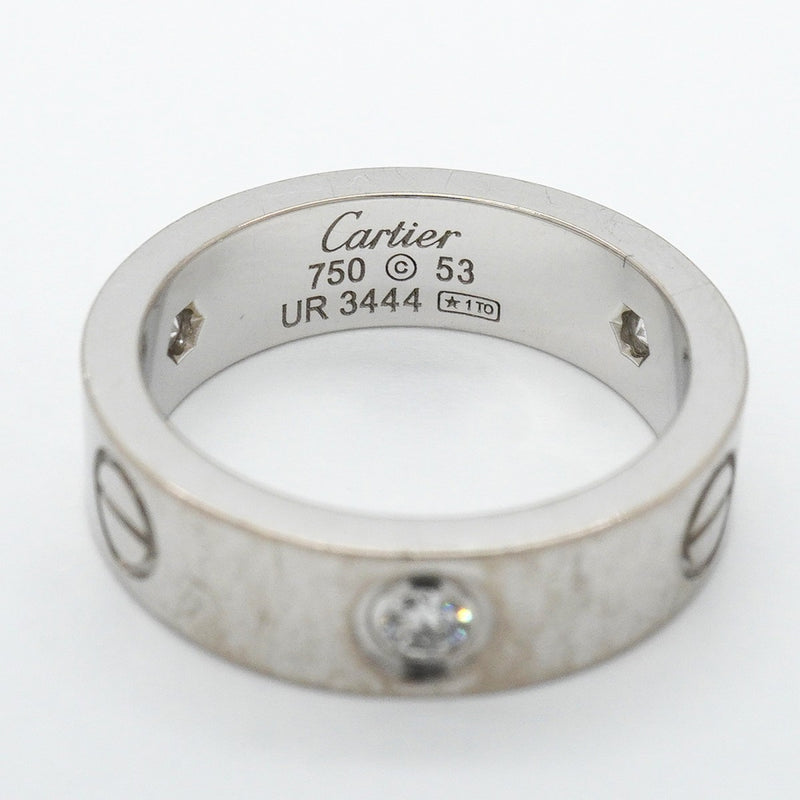 【6jfb0948】カルティエ リング ラブ 3PD K18WG ホワイトゴールド ダイヤモンド ＃53【中古】レディース