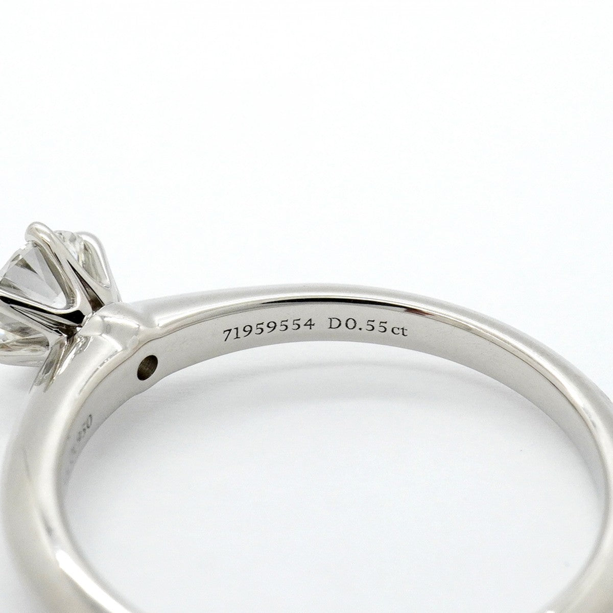 【6jfb0950】ティファニー リング ソリティア 1PD Pt950 プラチナ ダイヤモンド 0.55ct 15号【中古】レディース
