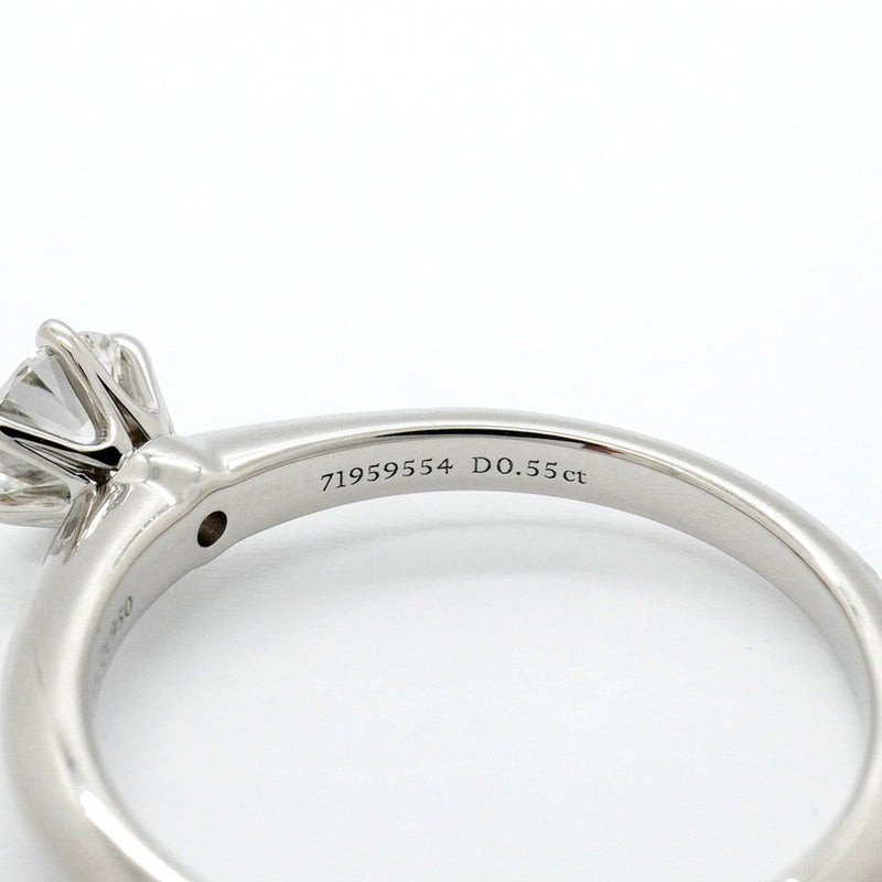 【6jfb0950】ティファニー リング ソリティア 1PD Pt950 プラチナ ダイヤモンド 0.55ct 15号【中古】レディース