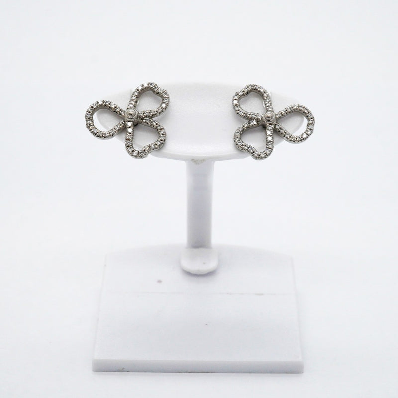 【6jfb0954】ティファニー ピアス ペーパーフラワー Pt950 プラチナ ダイヤモンド【中古】レディース