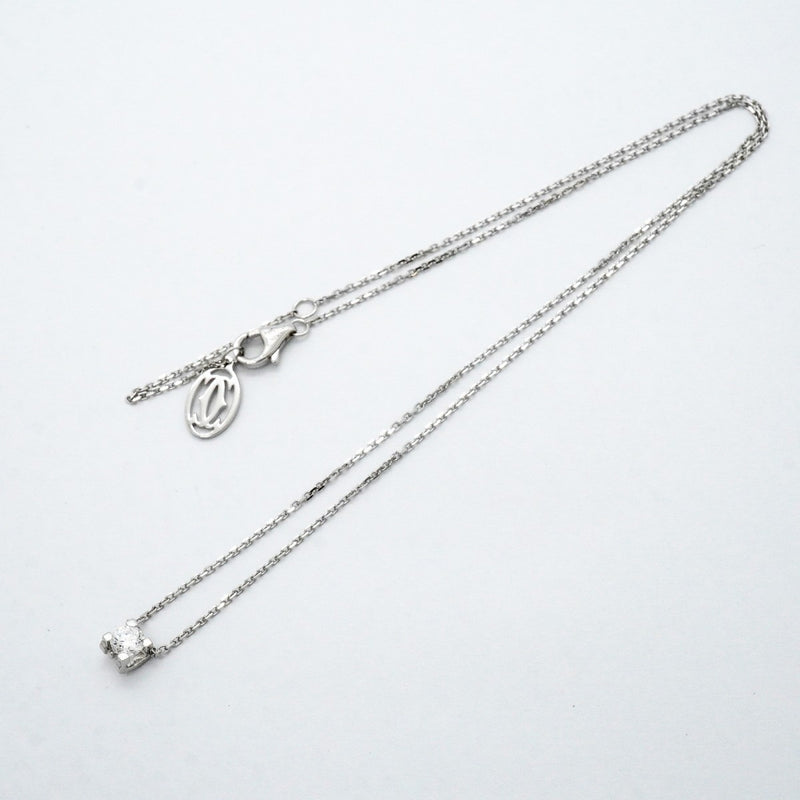 【6jfb0958】カルティエ ネックレス Cドゥ 1PD K18WG ホワイトゴールド ダイヤモンド【中古】レディース