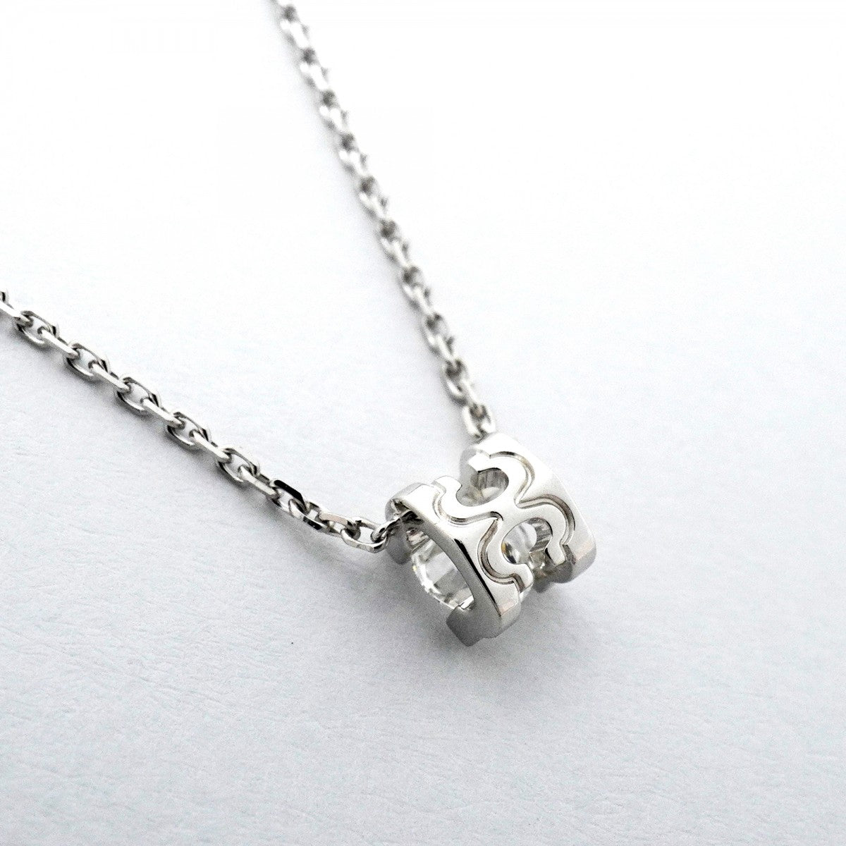 【6jfb0958】カルティエ ネックレス Cドゥ 1PD K18WG ホワイトゴールド ダイヤモンド【中古】レディース