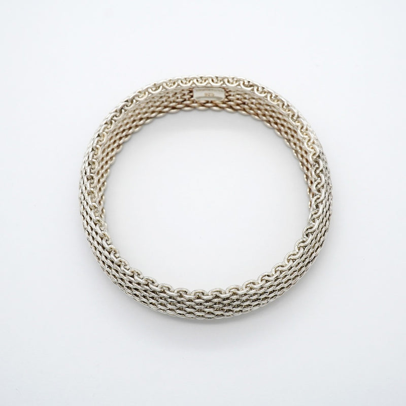 【6jfb0963-k】ティファニー バングル サマセット/メッシュ シルバー925【中古】メンズ レディース ユニセックス
