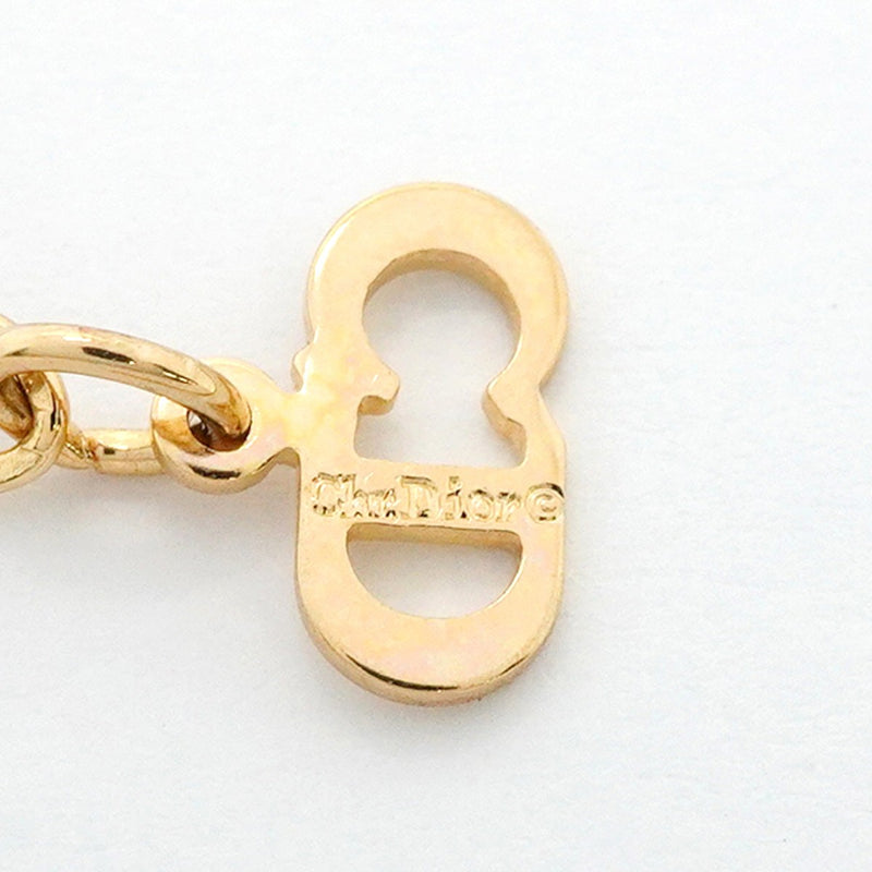 【6jfb0991】クリスチャンディオール ネックレス GPメッキ ラインストーン ゴールド【中古】レディース