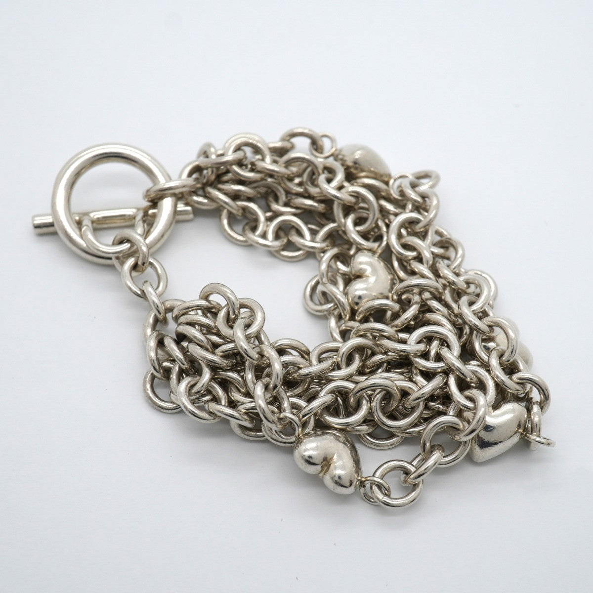 【6jfb0996-k】ティファニー ブレスレット ハート/チェーン シルバー925【中古】レディース