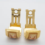 【6jfb1007-k】エルメス イヤリング エマイユ うさぎモチーフ GPメッキ 七宝焼き ゴールド オレンジ【中古】レディース