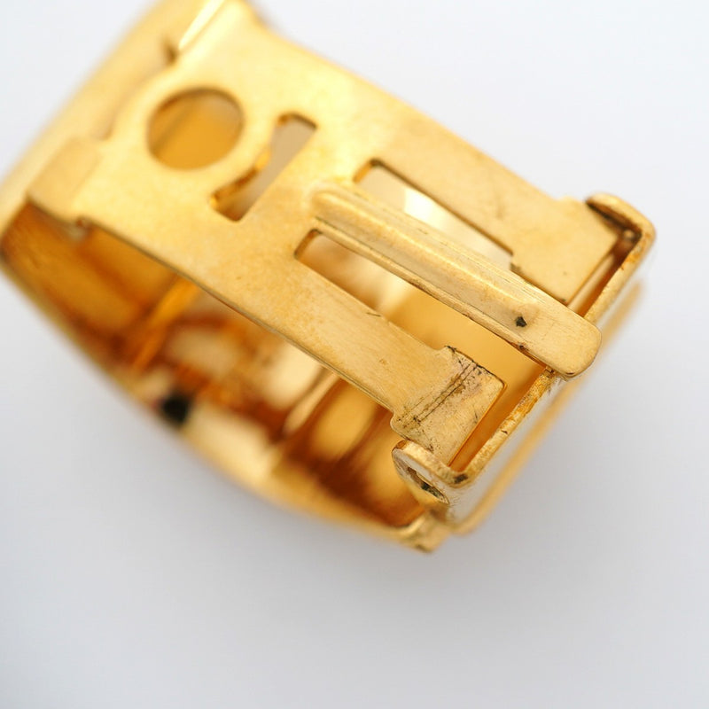 【6jfb1007-k】エルメス イヤリング エマイユ うさぎモチーフ GPメッキ 七宝焼き ゴールド オレンジ【中古】レディース