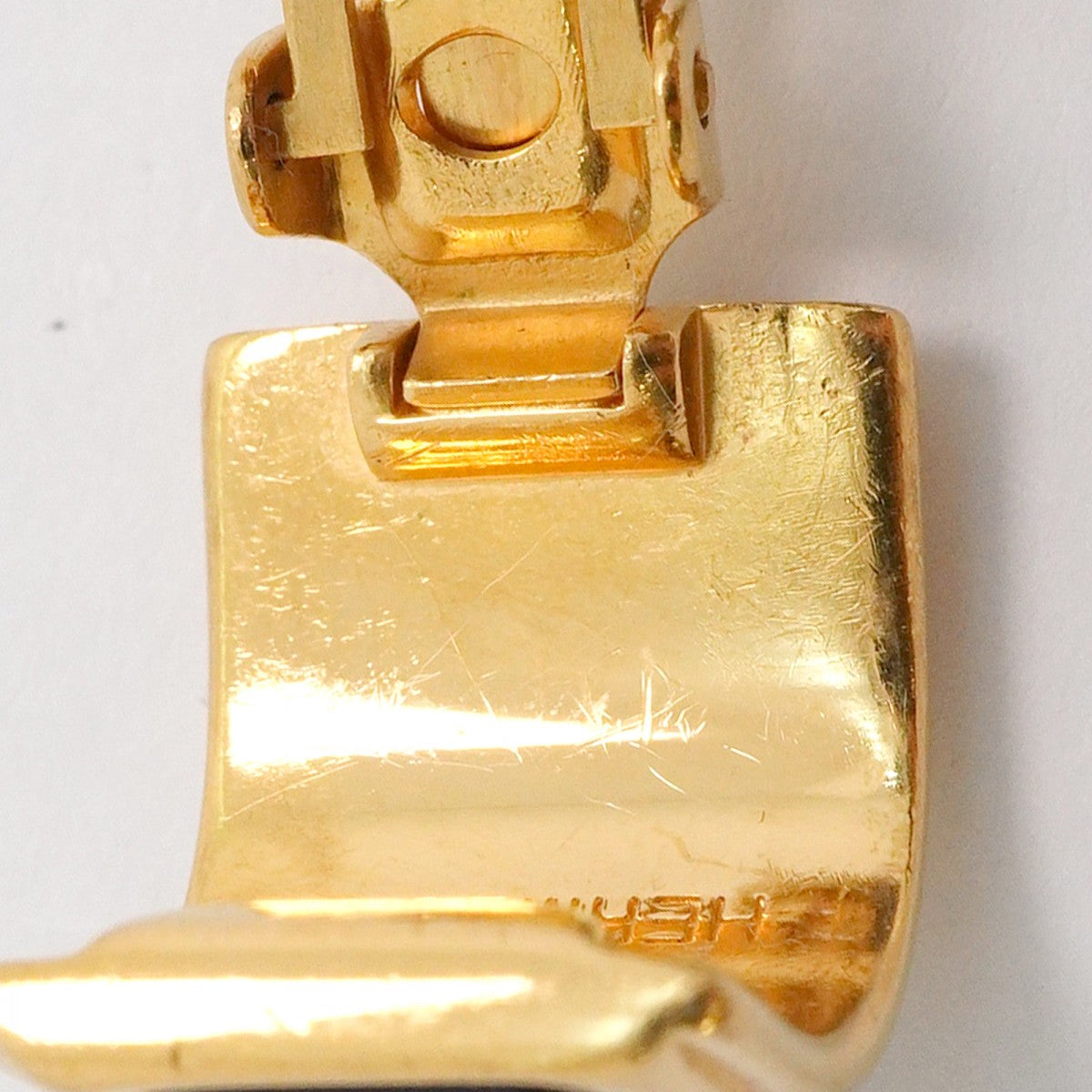 【6jfb1017-k】エルメス イヤリング エマイユ GPメッキ 七宝焼き ゴールド ブルー マルチカラー【中古】レディース