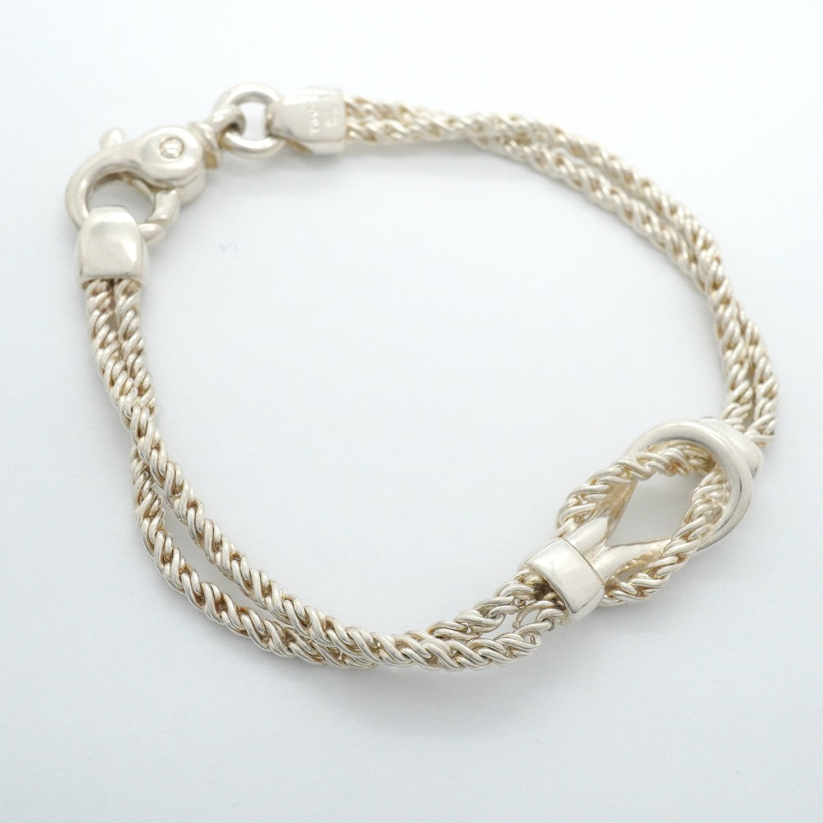 【6jfb1024-k】ティファニー ブレスレット センターノット/ダブルロープ シルバー925【中古】メンズ レディース ユニセックス
