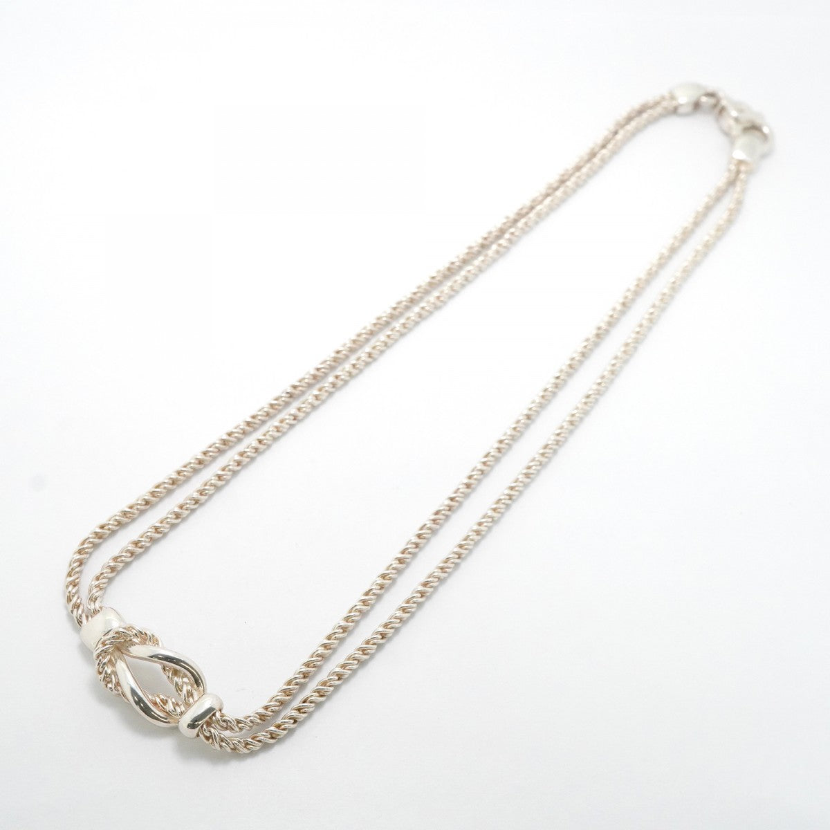 【6jfb1030-k】ティファニー ネックレス センターノット/ダブルロープ シルバー925【中古】メンズ レディース ユニセックス