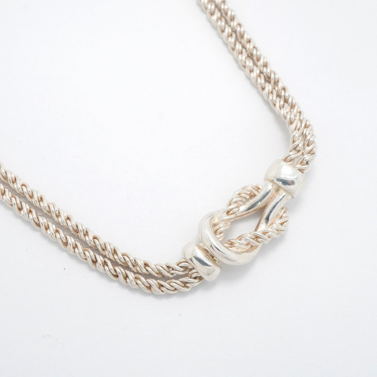 【6jfb1030-k】ティファニー ネックレス センターノット/ダブルロープ シルバー925【中古】メンズ レディース ユニセックス