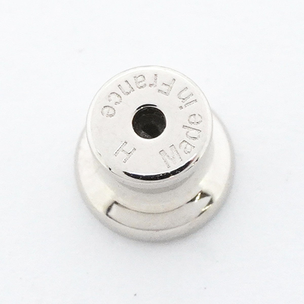【6jfb1034-k】エルメス ピアス ミニポップアッシュ メタル シルバー ベージュ【中古】レディース