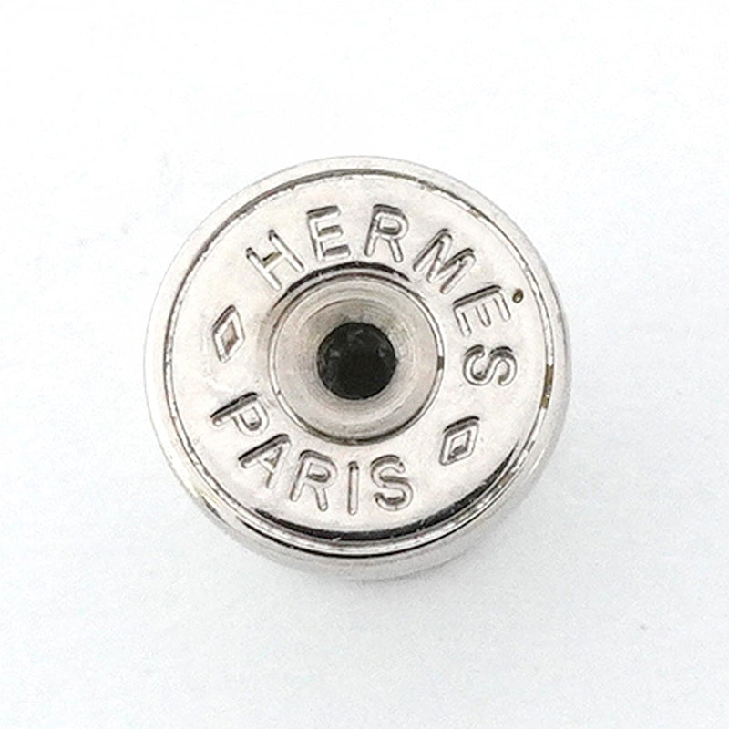【6jfb1034-k】エルメス ピアス ミニポップアッシュ メタル シルバー ベージュ【中古】レディース