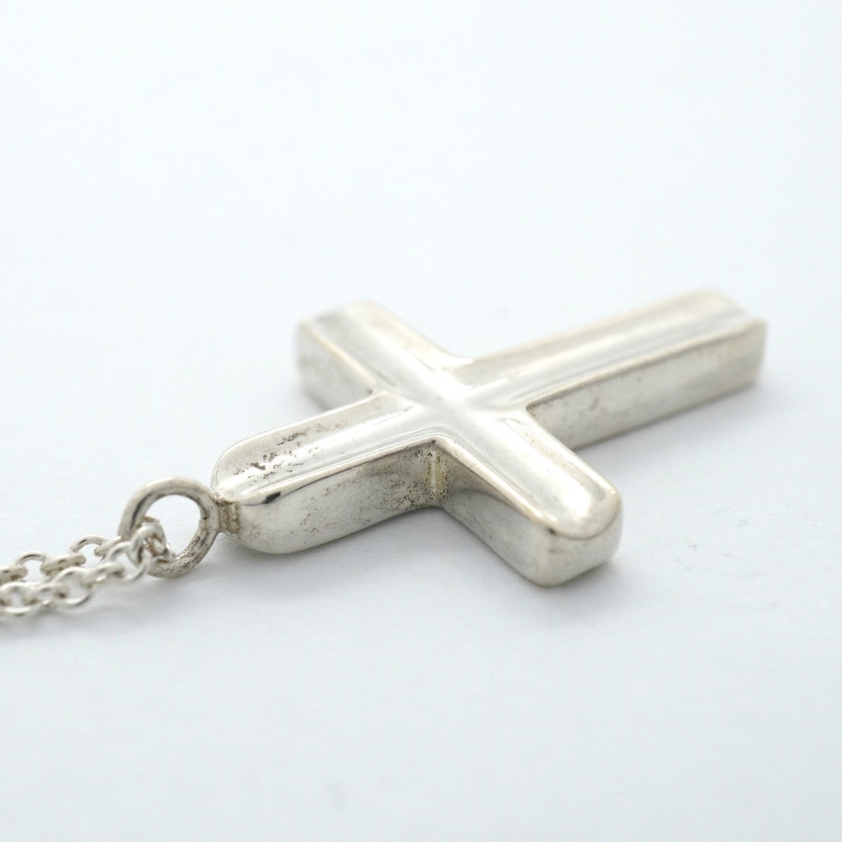 【6jgb0010-k】ティファニー ネックレス コンケーブクロス シルバー925【中古】レディース
