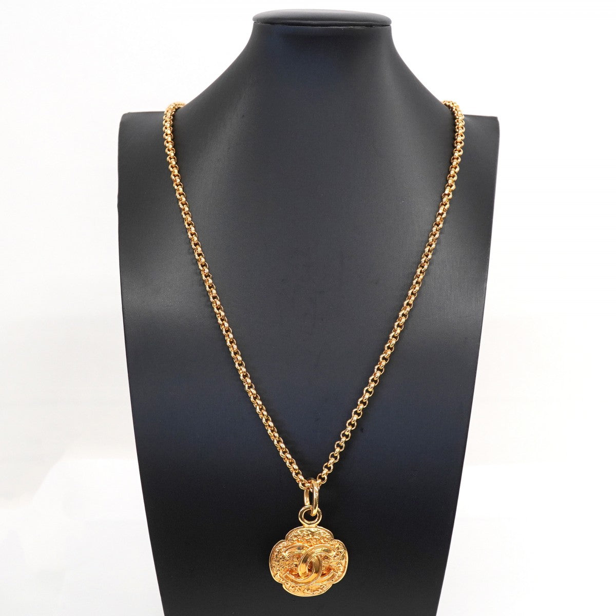 【6jgb0012-k】シャネル ネックレス ヴィンテージ ココマーク シャネルロゴ GPメッキ ゴールド【中古】レディース