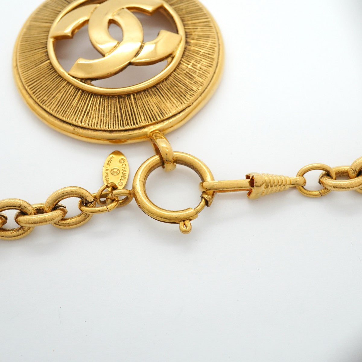 【6jgb0014-k】シャネル ネックレス ヴィンテージ ココマーク 丸型 サークル GPメッキ ゴールド【中古】レディース