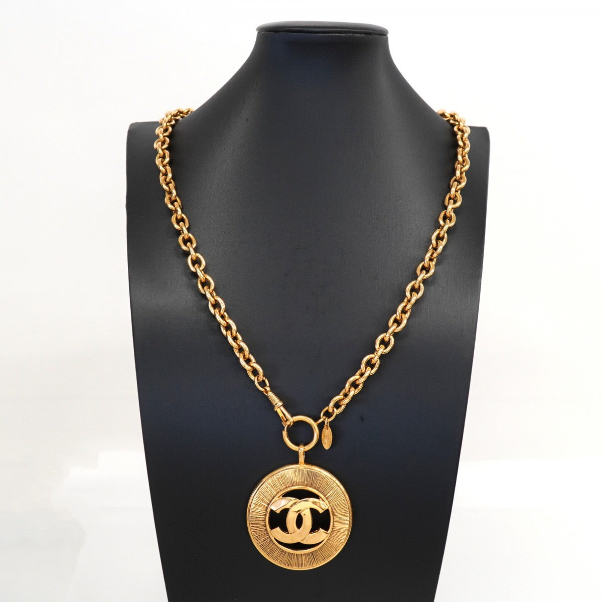 【6jgb0014-k】シャネル ネックレス ヴィンテージ ココマーク 丸型 サークル GPメッキ ゴールド【中古】レディース