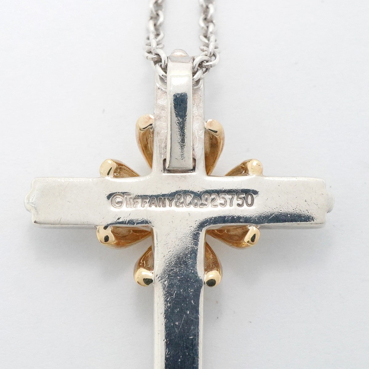 【6jgb0017】ティファニー ネックレス シグネチャークロス K18YG イエローゴールド シルバー925【中古】メンズ レディース ユニセックス