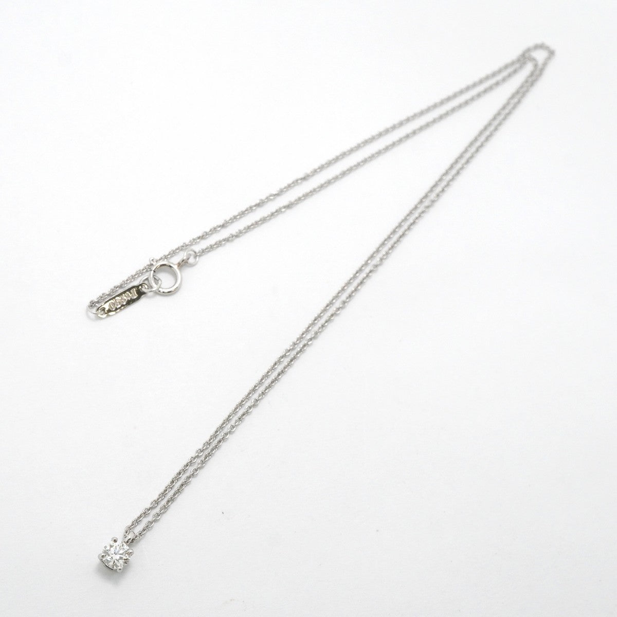 【6jgb0025】ティファニー ネックレス ソリティア 1PD Pt950 プラチナ ダイヤモンド【中古】レディース