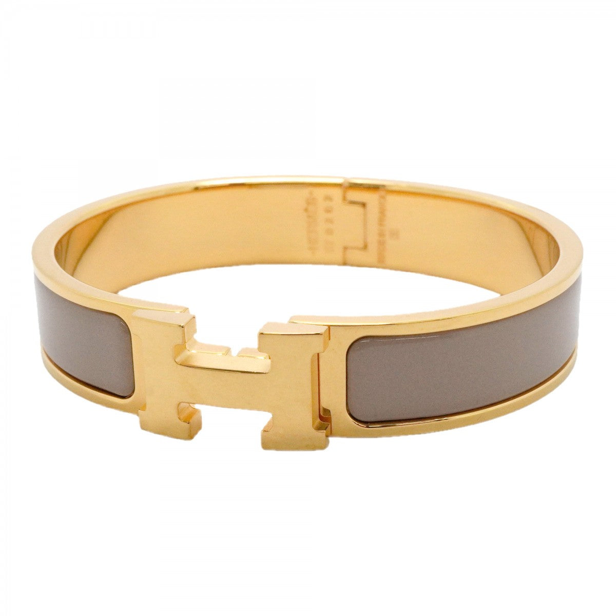 【6jgb0039】エルメス バングル クリッククラックPM GPメッキ ゴールド ベージュ【中古】レディース