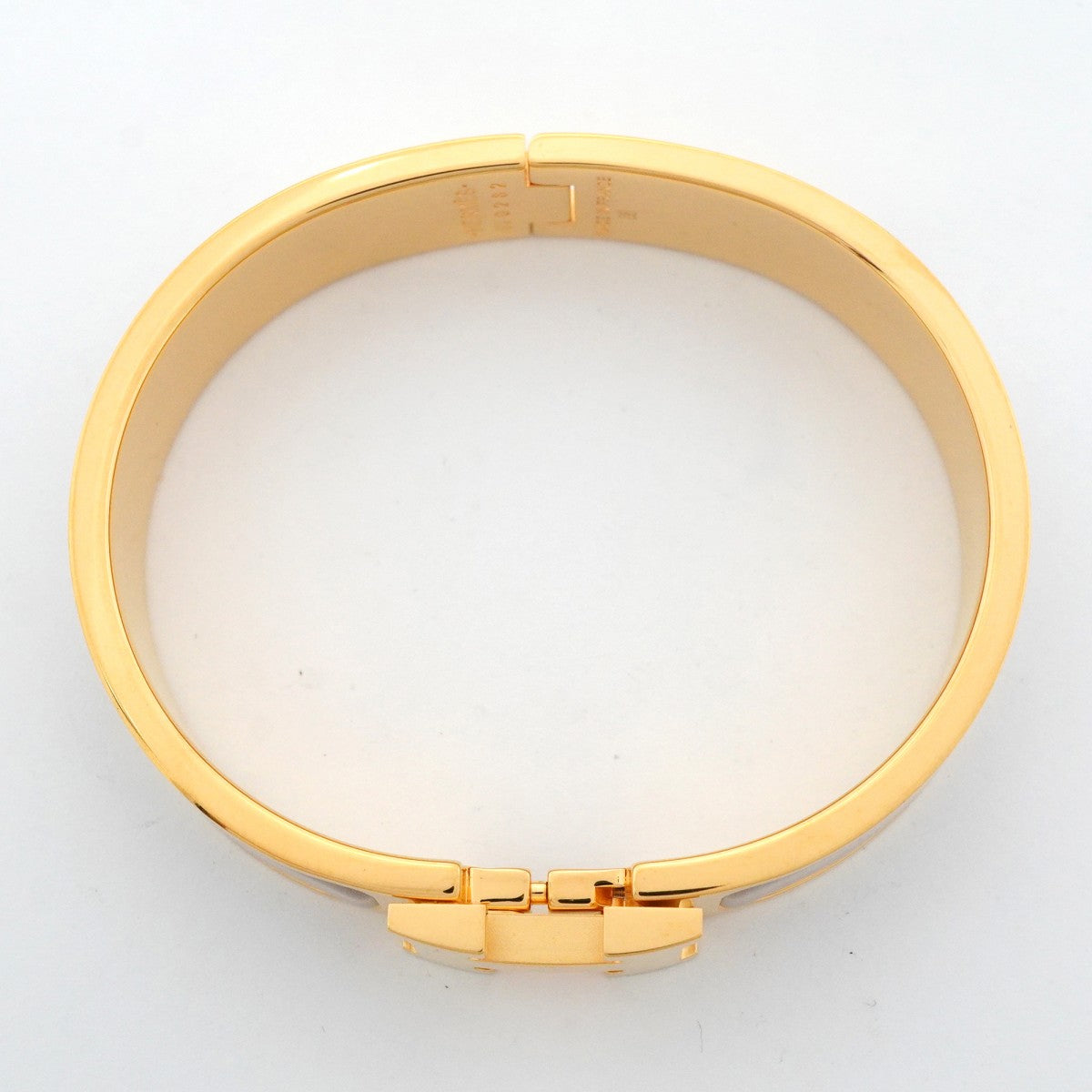 【6jgb0039】エルメス バングル クリッククラックPM GPメッキ ゴールド ベージュ【中古】レディース