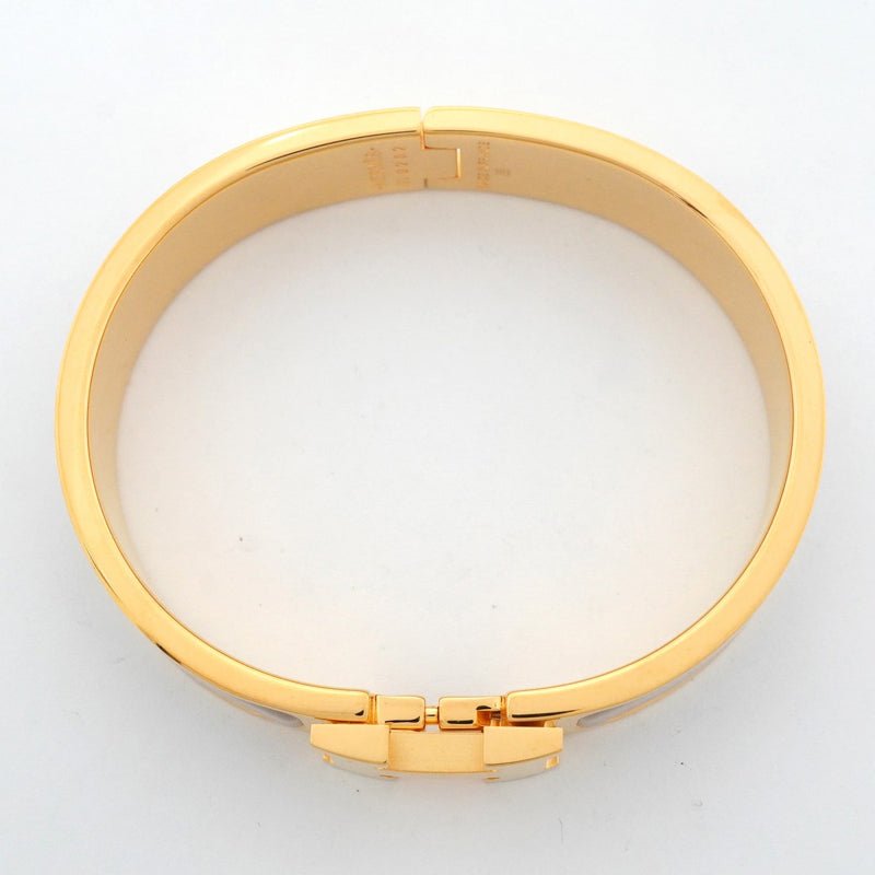 【6jgb0039】エルメス バングル クリッククラックPM GPメッキ ゴールド ベージュ【中古】レディース