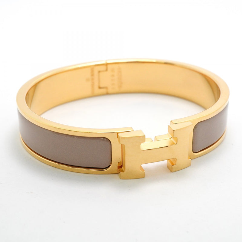 【6jgb0039】エルメス バングル クリッククラックPM GPメッキ ゴールド ベージュ【中古】レディース