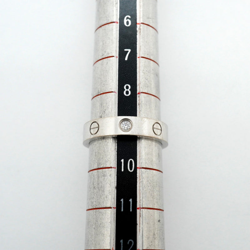 【6jgb0052】カルティエ リング ミニラブ 1PD K18WG ホワイトゴールド ダイヤモンド ＃49【中古】レディース