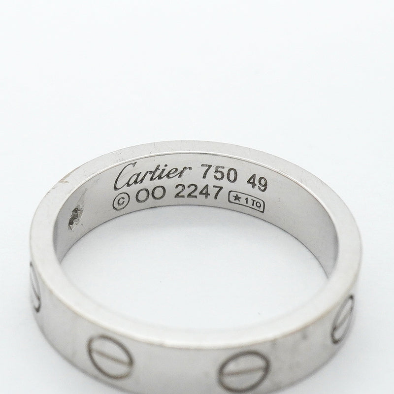 【6jgb0052】カルティエ リング ミニラブ 1PD K18WG ホワイトゴールド ダイヤモンド ＃49【中古】レディース