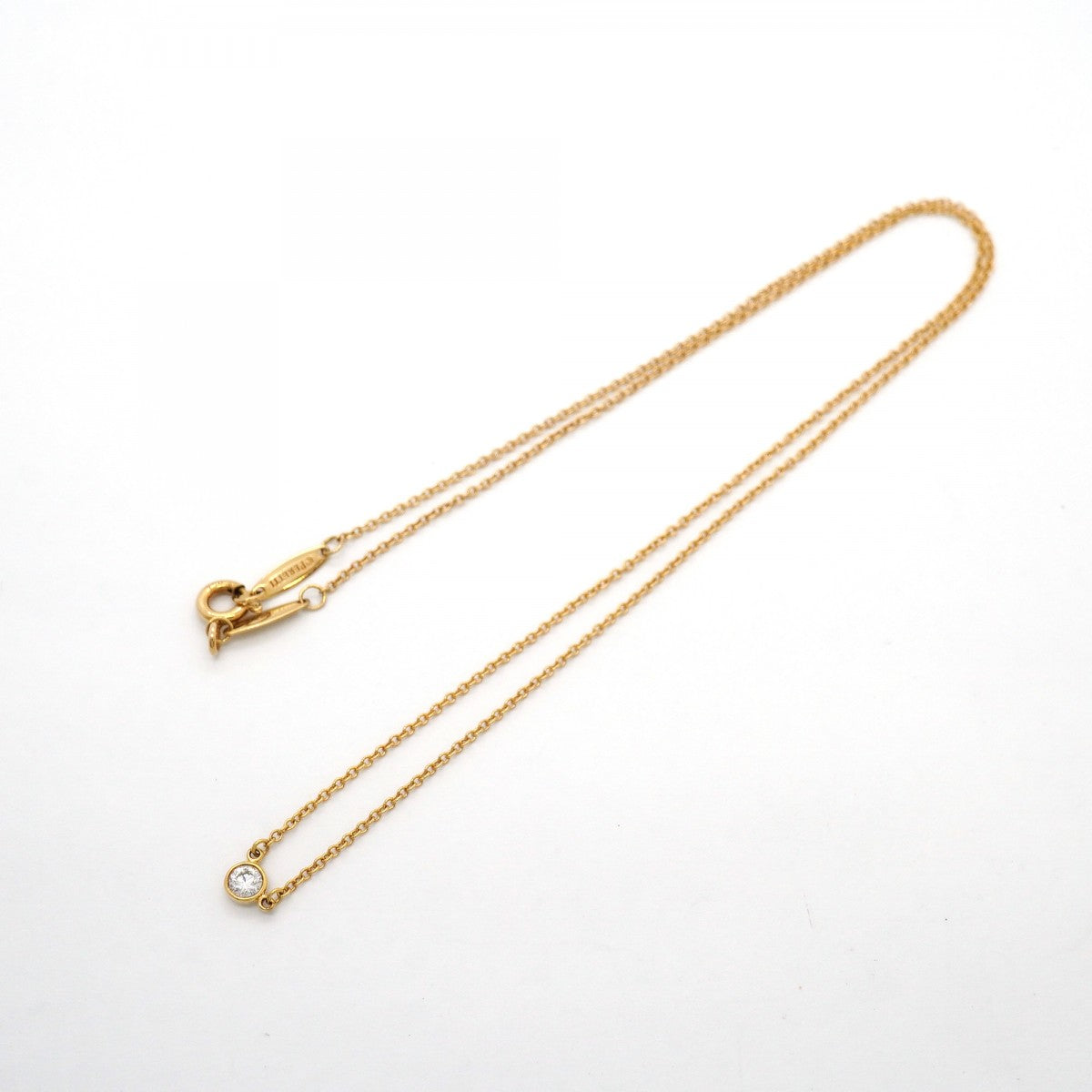 【6jgb0058】ティファニー ネックレス バイザヤード 1PD K18YG イエローゴールド ダイヤモンド【中古】レディース