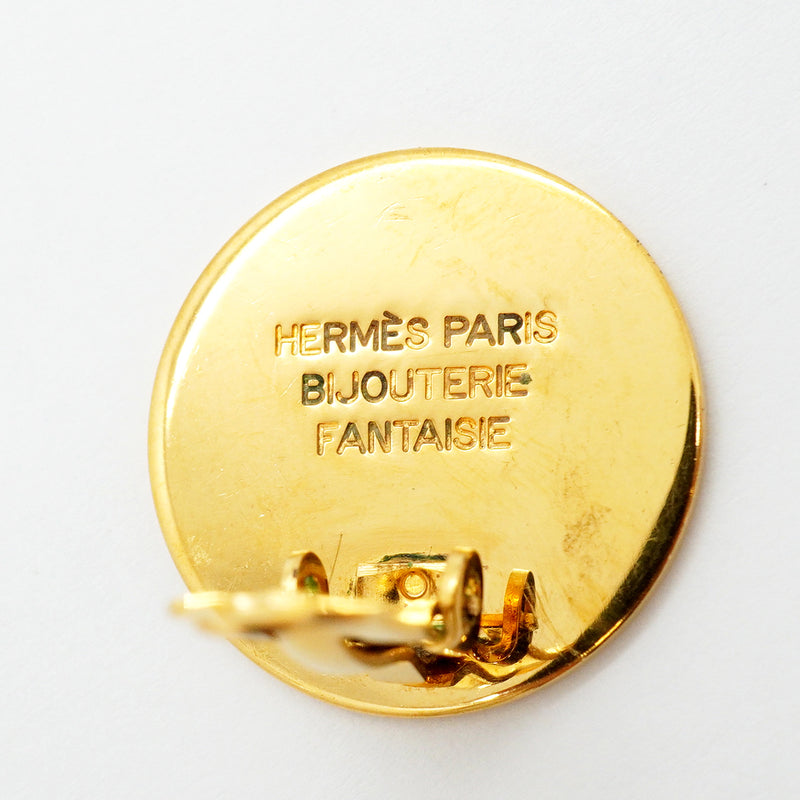 【6jgb0061】エルメス イヤリング セリエ GPメッキ ゴールド【中古】レディース