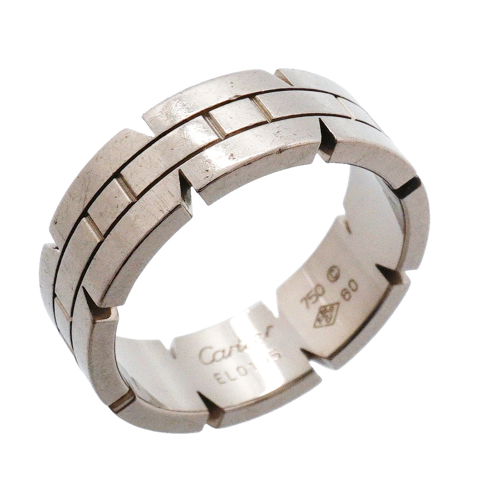 【6jgb0066】カルティエ リング タンクフランセーズ K18WG ホワイトゴールド ＃60【中古】メンズ