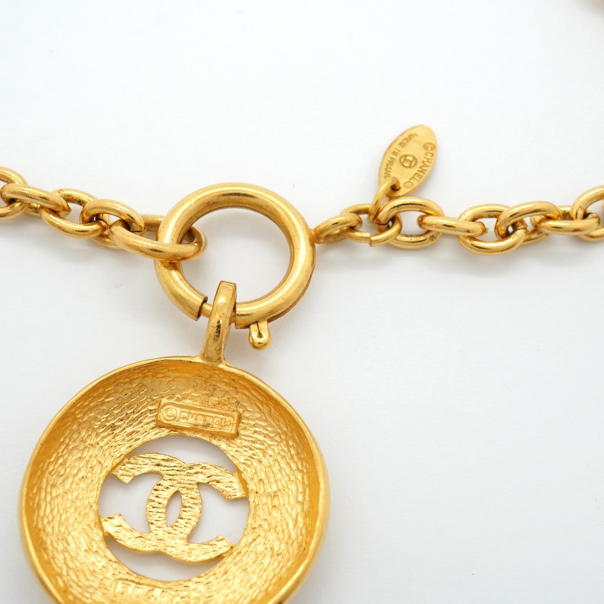 【6jgb0075】シャネル ネックレス ヴィンテージ ココマーク 丸型 サークル GPメッキ ゴールド【中古】レディース