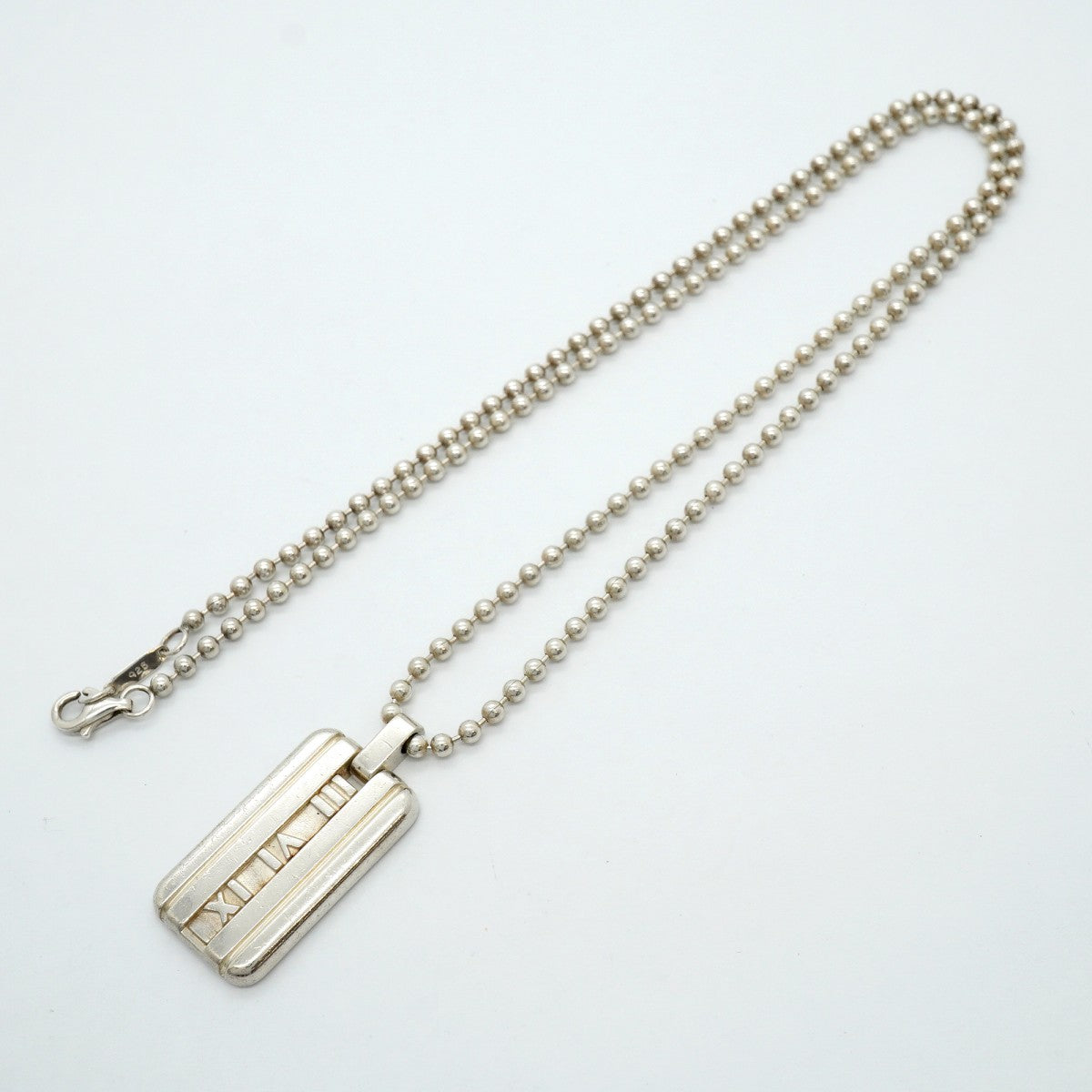 【6jgb0077】ティファニー ネックレス アトラス プレート/ボールチェーン シルバー925【中古】レディース