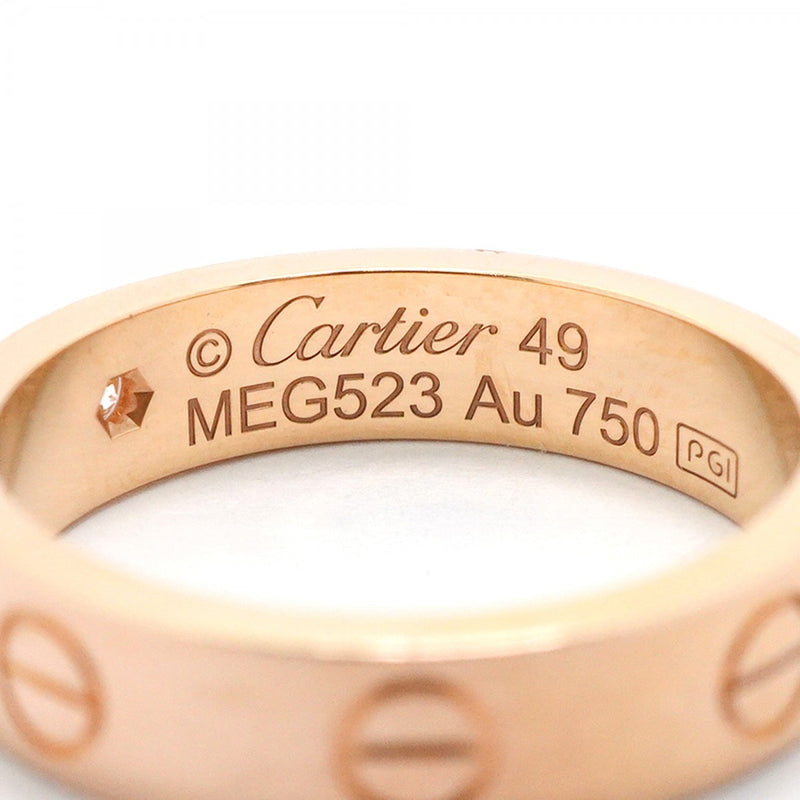 【6jgb0078】カルティエ リング ミニラブ 1PD K18PG ピンクゴールド ダイヤモンド ＃49【中古】レディース