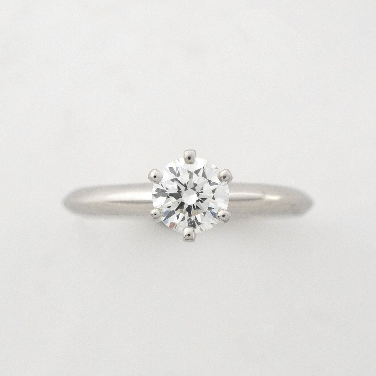 【6jgb0084】ティファニー リング ソリティア 1PD Pt950 プラチナ ダイヤモンド 0.37ct 5.5号【中古】レディース