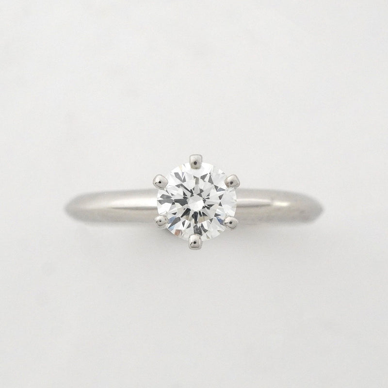 【6jgb0084】ティファニー リング ソリティア 1PD Pt950 プラチナ ダイヤモンド 0.37ct 5.5号【中古】レディース