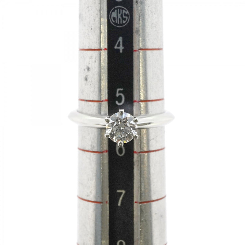 【6jgb0084】ティファニー リング ソリティア 1PD Pt950 プラチナ ダイヤモンド 0.37ct 5.5号【中古】レディース