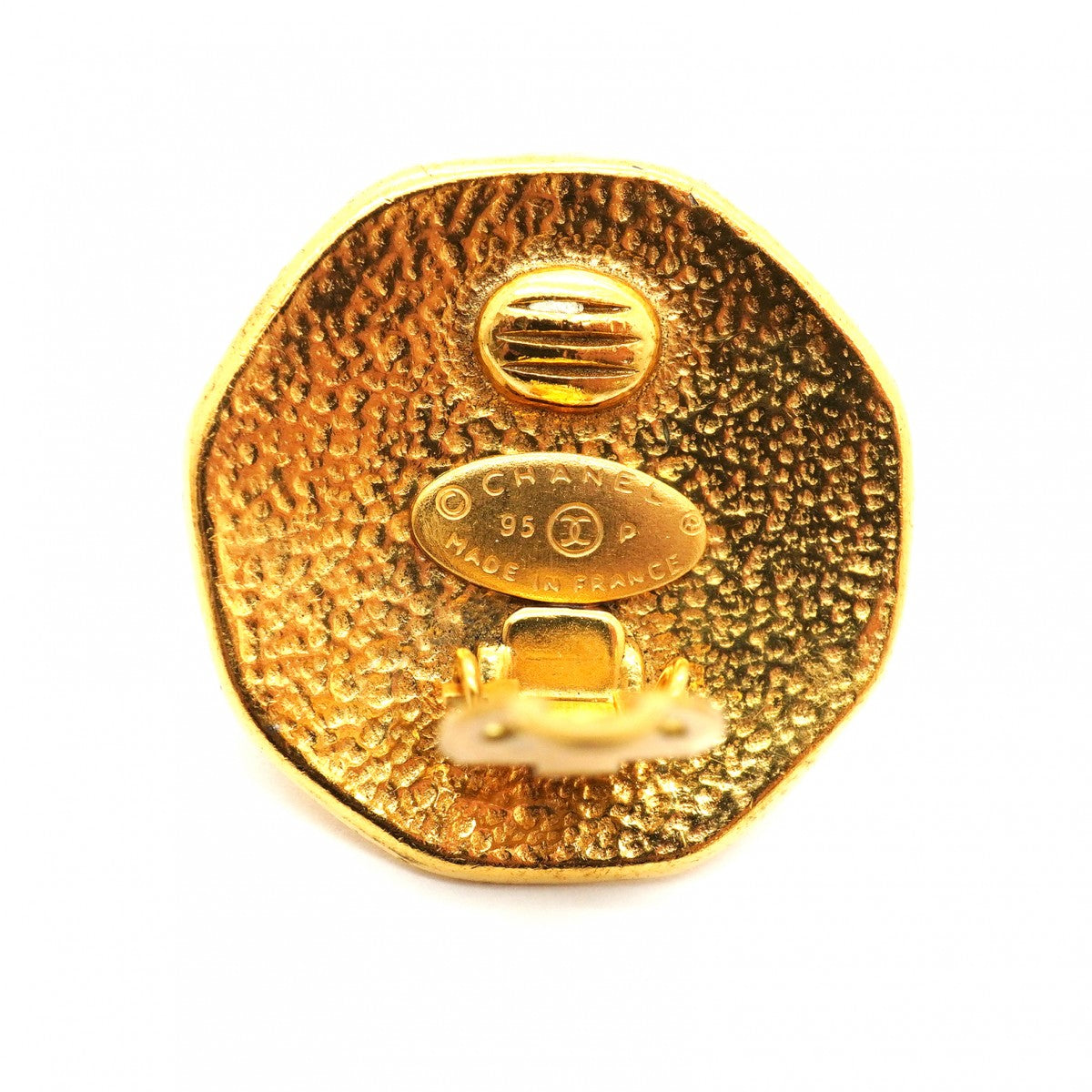 【6jgb0089-k】シャネル イヤリング ヴィンテージ ココマーク GPメッキ フェイクパール ゴールド【中古】レディース