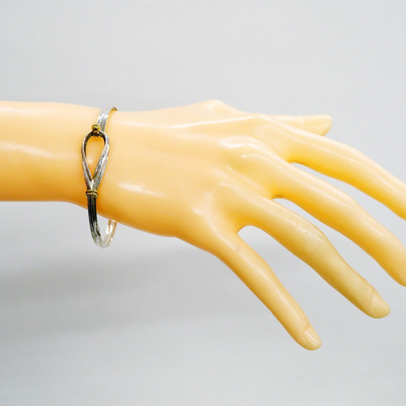 【6jgb0091-k】ティファニー バングル フック&アイ K18YG イエローゴールド シルバー925【中古】レディース