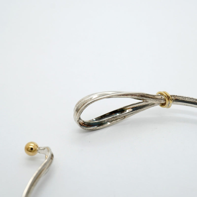 【6jgb0091-k】ティファニー バングル フック&アイ K18YG イエローゴールド シルバー925【中古】レディース
